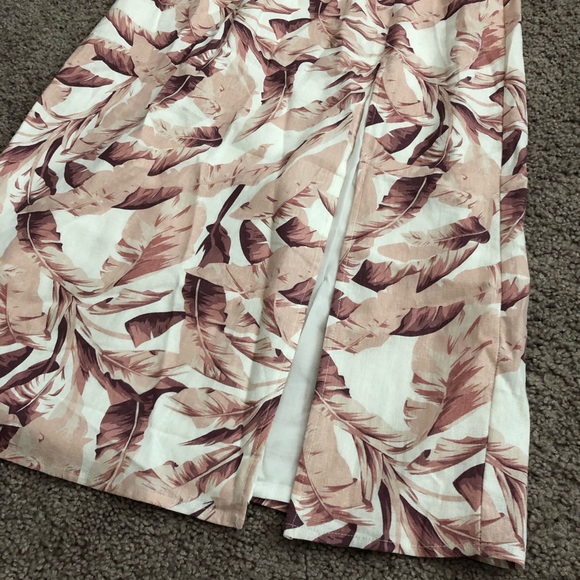 House of Harlow 1960 Womens Linen Midi Dress Banana Leaf - Picture 3 of 14